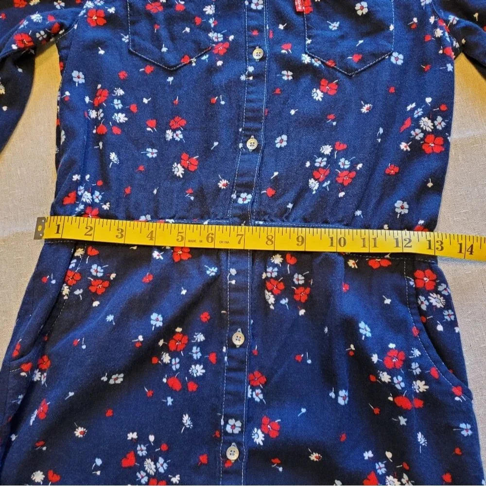 Levi's Navy Dress with Petite Floral Pattern Size L (12-13 yrs)